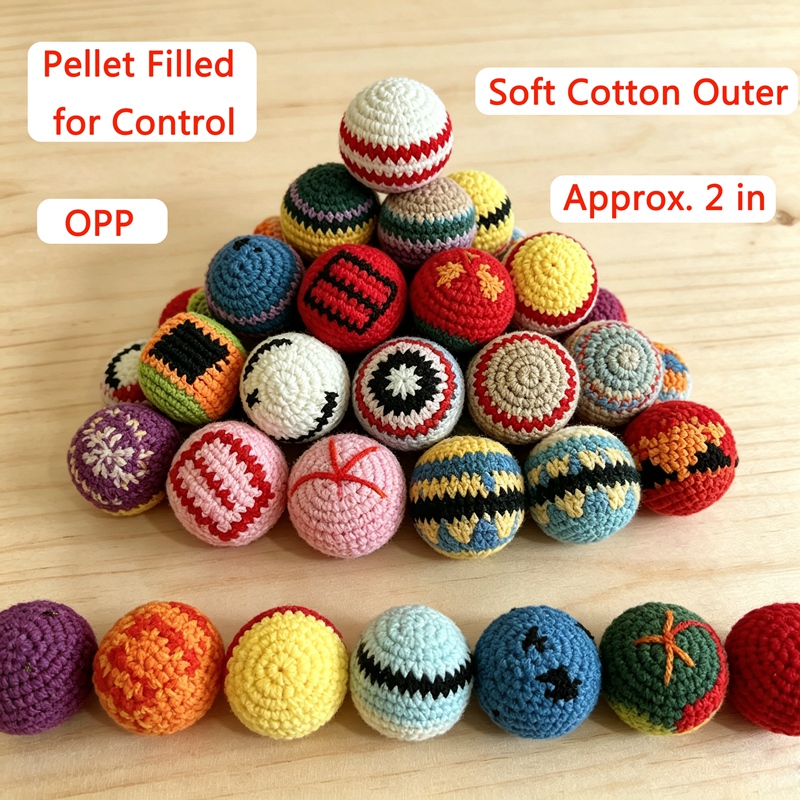 Hand‑made Crochet Kick Hacky Sack